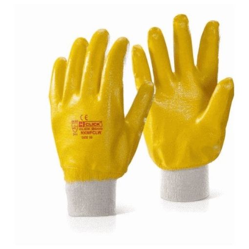 Picture of Nitrasource Lightweight Fully Coated, Knit Wrist Size: 10 (Yellow concrete gloves)