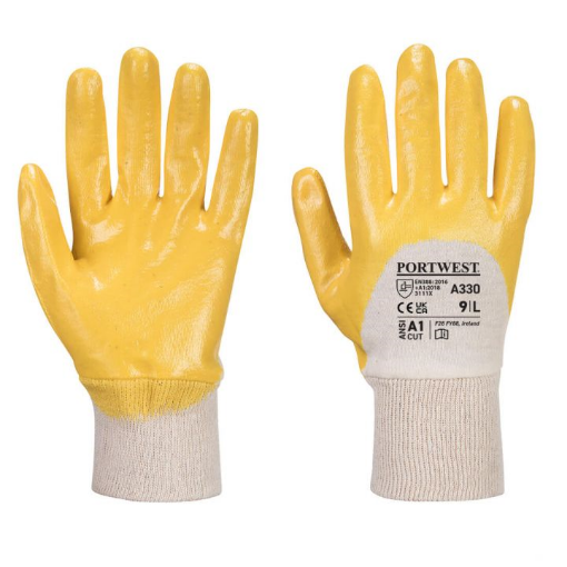 Picture of Nitrile Light Knitwrist Glove Yellow (Concrete Gloves)