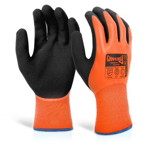 Picture of Glovezilla Waterproof Thermal Latex Glove Orange - 10PK