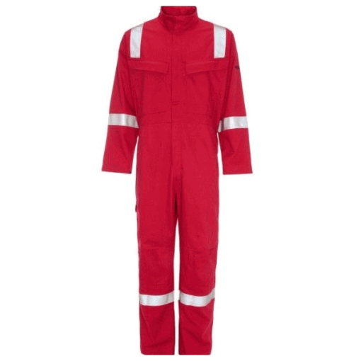 Picture of Weld-Tex Std FR Coverall with Tape Red - 350gsm- Medium