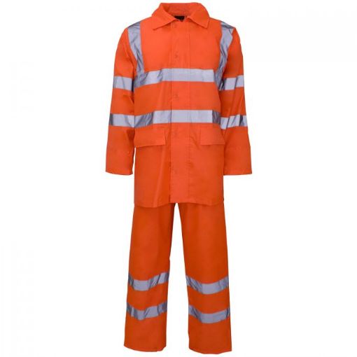 Picture of SuperTouch HV Rainsuit Polyester/PVC 170T Orange L
