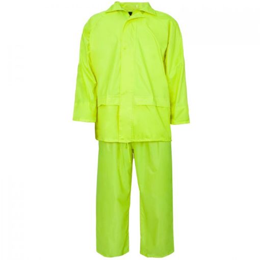 Picture of Yellow 2 Piece Rain Weatherproof Rain Suit 2XL