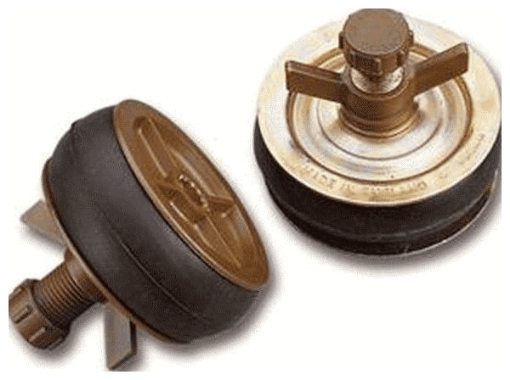 Picture of Horobin 75mm/3" Steel Test Plug, 1/2" Outlet, Brass Wingnut