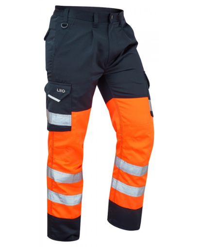 Picture of BIDEFORD Class 1 Poly/Cotton Cargo Trouser Orange/ Navy