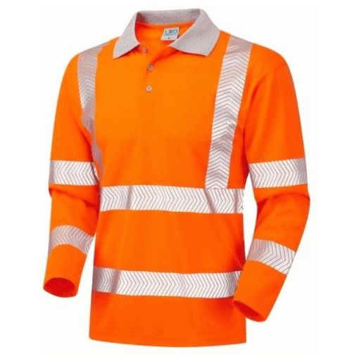 Picture of BARRICANE Class 3 Coolviz Plus Sleeved Polo Shirt Orange 2XL