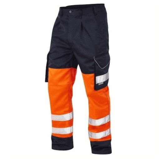 Picture of BIDEFORD Class 1 Poly / Cotton Cargo Trouser Orange / Navy 32 R