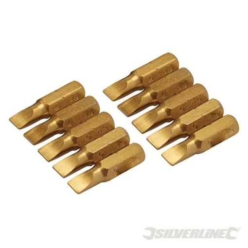 Picture of Gold Screwdriver Bits 10pk Slotted 5mm