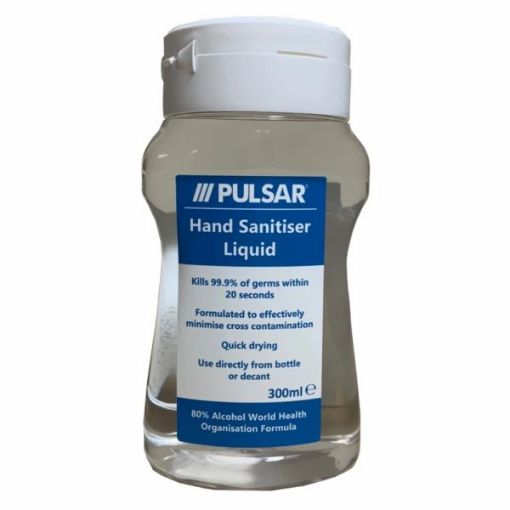 Picture of PULSAR Hand Sanitiser Liquid 300ml 80% EthanolKills 99.9% of Germs