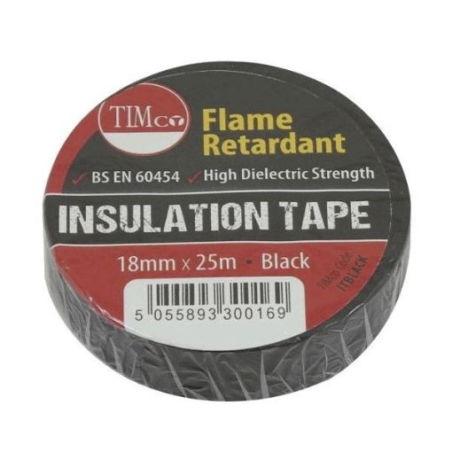 Picture of PVC Insulation Tape - Black 25m x 18mm 10 PCS