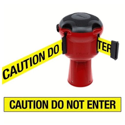 Picture of Skipper unit (red with "CAUTION DO NOT ENTER" black/yellow tape)