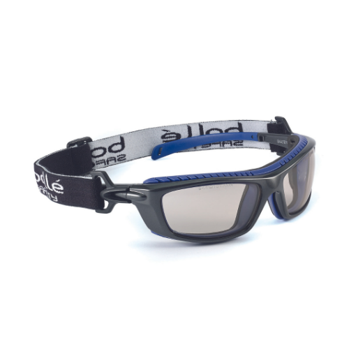 Picture of Copper PC lens - PLATINUM hard coat & anti-fog coating - Black and blue PC frame - Foam and strap