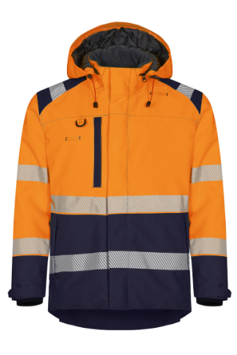 Hi-Vis-Safety-Winter-Jacket - Orange-and-Navy