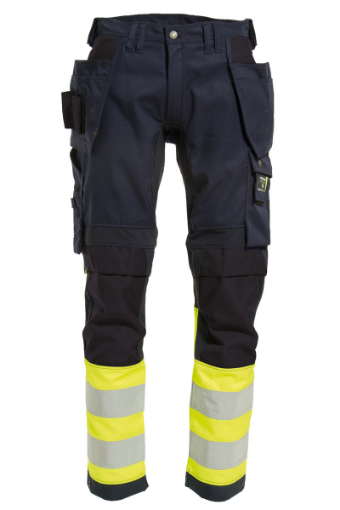 Picture of Hi-Vis Ladies Craftsman Stretch Trousers - yellow/navy