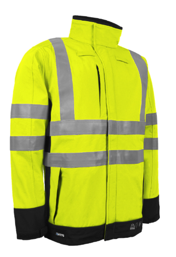 Picture of MULTINORM HI-VIS SOFTSHELL JACKET - Yellow/Navy