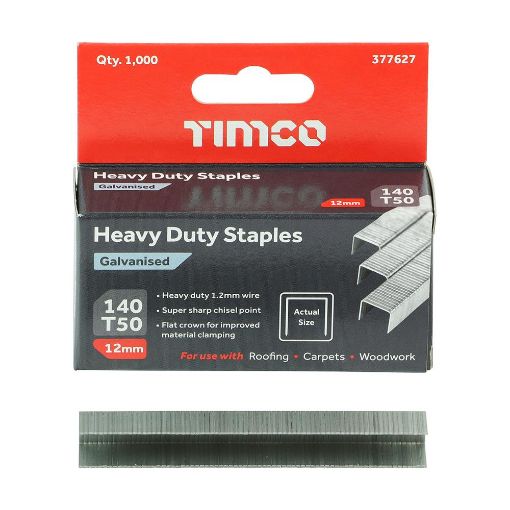 Picture of Firmahold Heavy Duty Staples – Chisel Point – Galvanised 12mm (1000 per Box) Pack of 5
